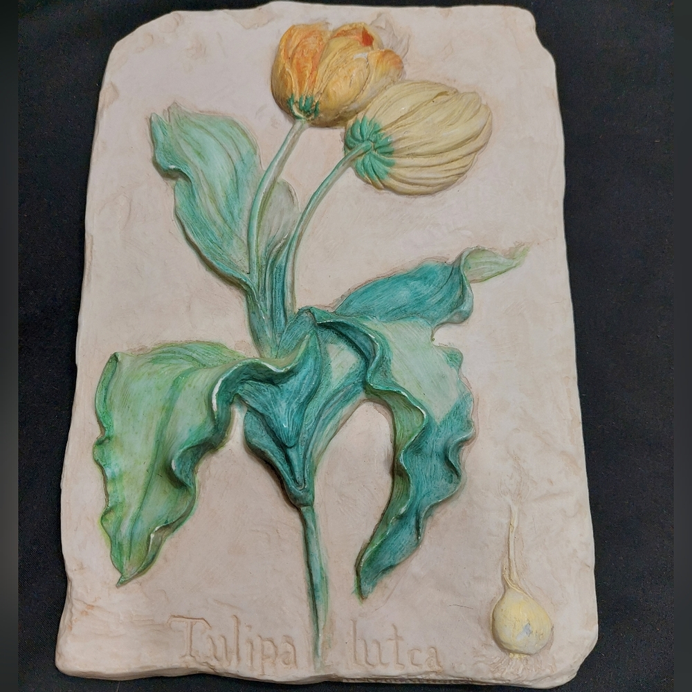 Hen-Feathers Tulip Iutca Wall Plaque